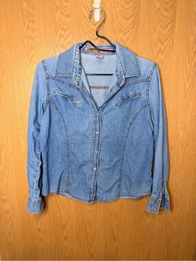 Light Wash Denim Button-Up Shirt